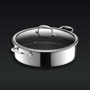 Hexclad Hybrid Deep Saut?? Pan/Chicken Fryer with Lid, 7-Qt